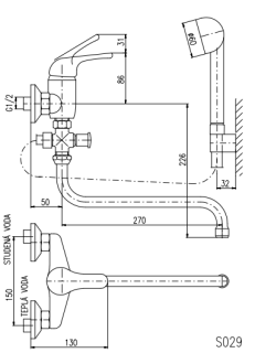 Смеситель для ванны Rav Slezak  SAZAVA SA056.5/1 хром